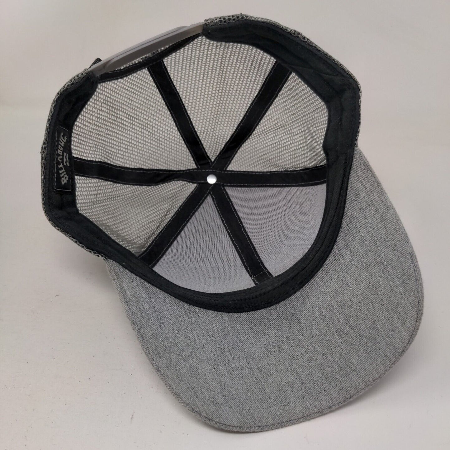 Billabong Snapback Trucker Hat Gray One Size Adjustable Mesh Back 6 Panel