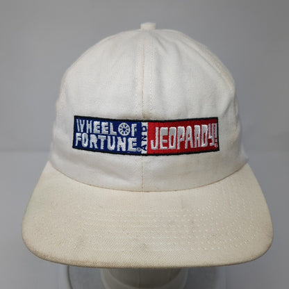 Wheel of Fortune & Jeopardy Snapback Hat White One Size Adjustable