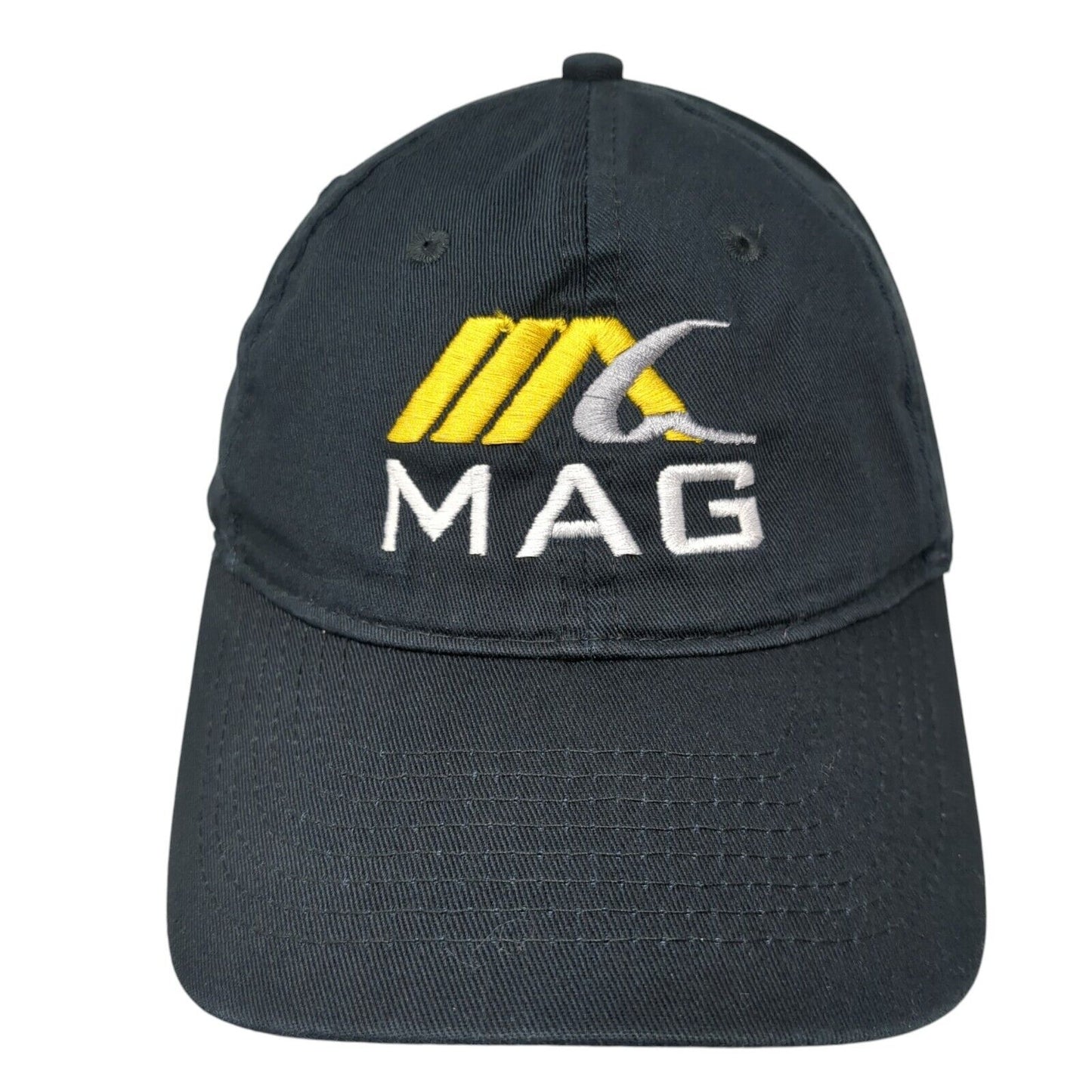 MAG Strapback Hat Blue One Size Adjustable Embroidered Port & Company
