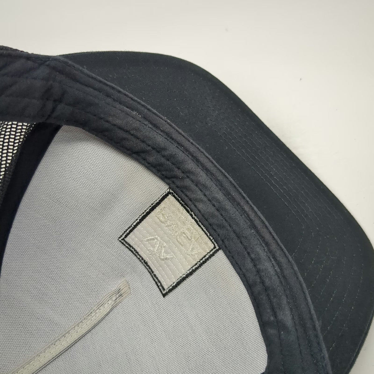 RVCA Trucker Hat Black One Size Mesh Back Camo Patch Logo Snapback Curved Brim