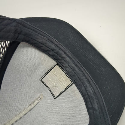 RVCA Trucker Hat Black One Size Mesh Back Camo Patch Logo Snapback Curved Brim