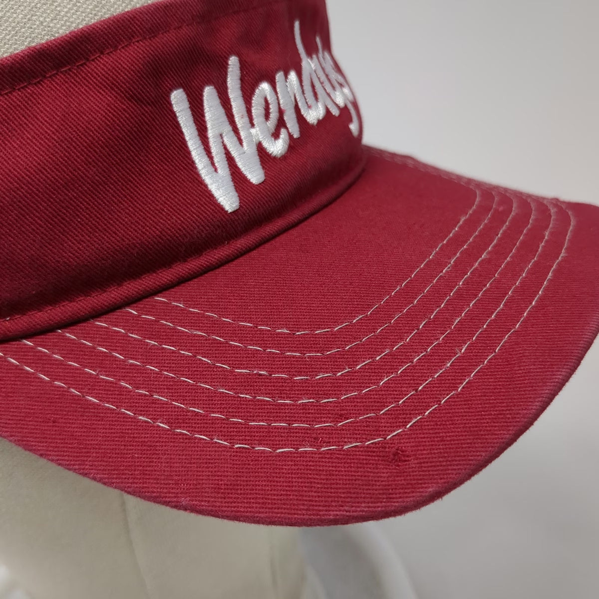 Adams Wendy's Dave Thomas Foundation Red Visor Hat One Size Cotton Strapback