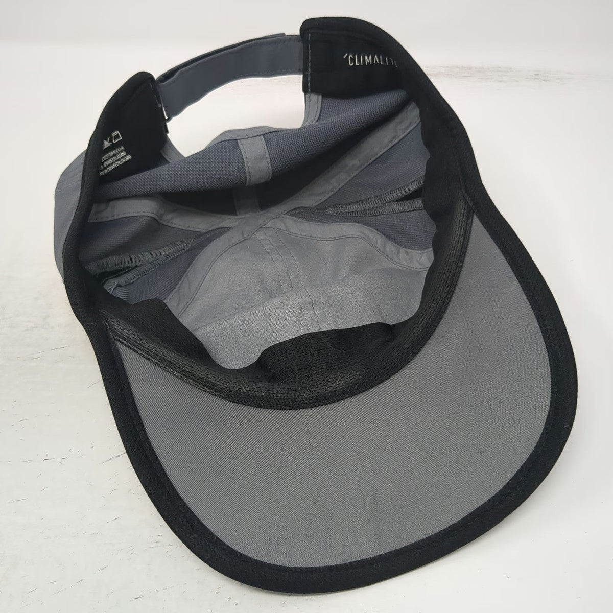 Adidas Baseball Cap Gray One Size Climalite Performance Strapback Mesh Vents Hat