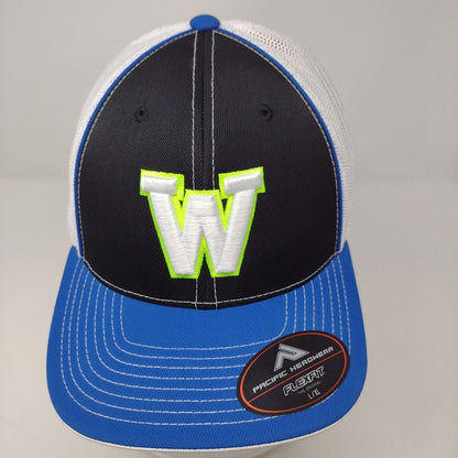Letter W Fitted Mesh Back Trucker Hat Multi 7 3/8-8 Pacific Headwear