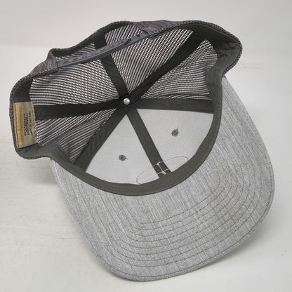 Browning Trucker Hat Gray One Size Mesh Snapback Buckmark Logo Patch Red Rim