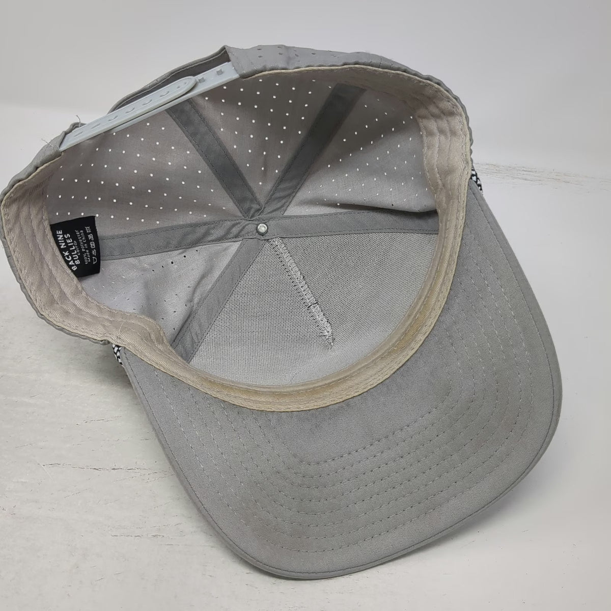 Back Nine Bullies Trucker Hat Gray One Size Rope Perforated Golf Snapback