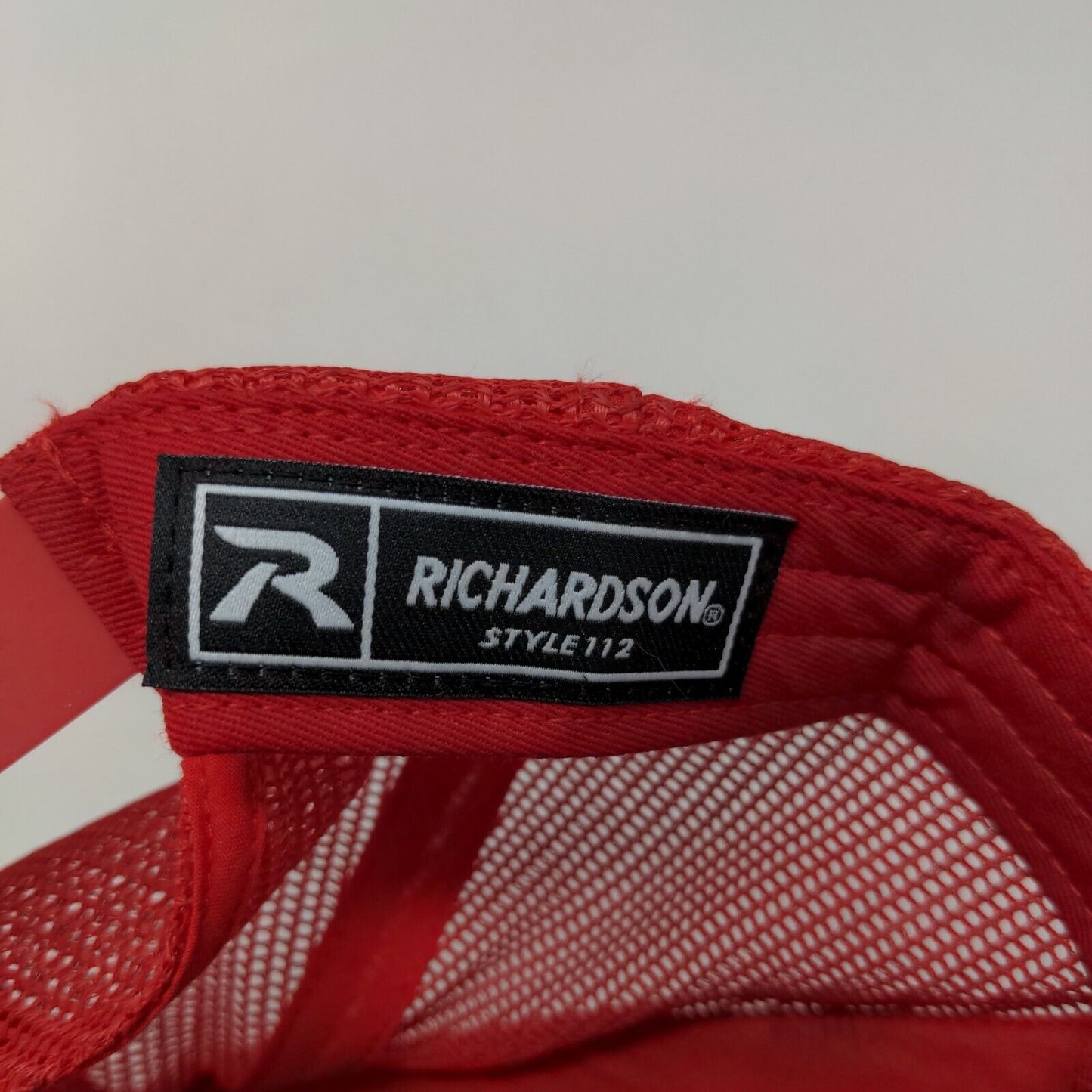 Richardson Style 112 Men's Snapback Mesh Back Trucker Hat Red Ladybug Logo