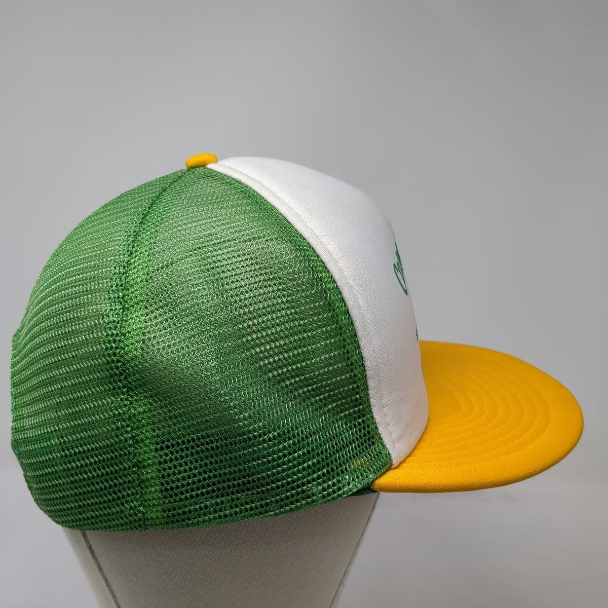Sportcap Trucker Hat White Green Yellow L Camp Wilson Frontier Days Mesh Print
