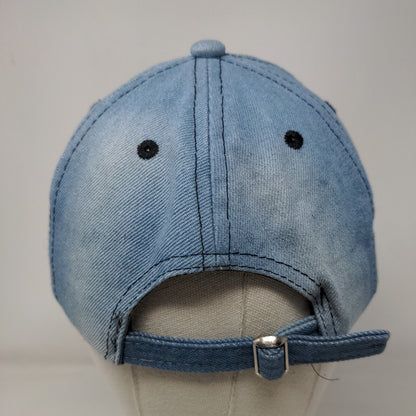 Love Bling Slideback Hat Blue One Size Adjustable Vented Holes Denim Cotton