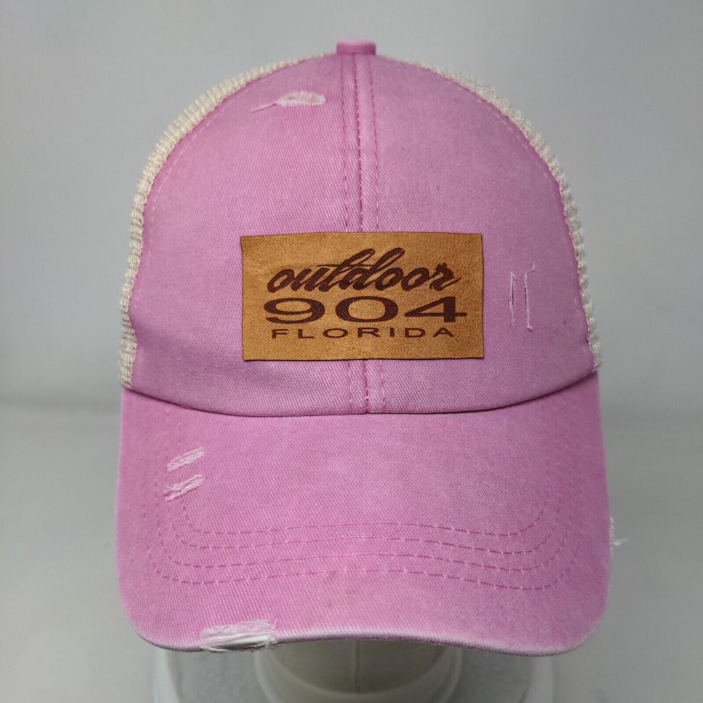 Outdoor 904 Florida Strapback Hat Pink One Size Adjustable Criss Cross Mesh Back