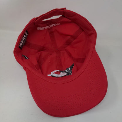 Breakmark Strapback Hat Red One Size Embroidered Pacific Headwear