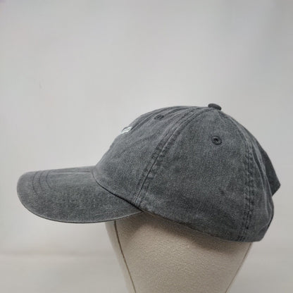 Adams Slideback Hat Gray One Size Embroidered Logo Leather Strap Lined