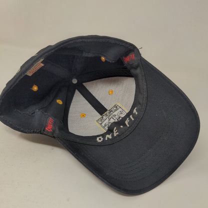 Top of the World Men's Fitted Hat Black Embroidered The Crew Logo Cotton Blend