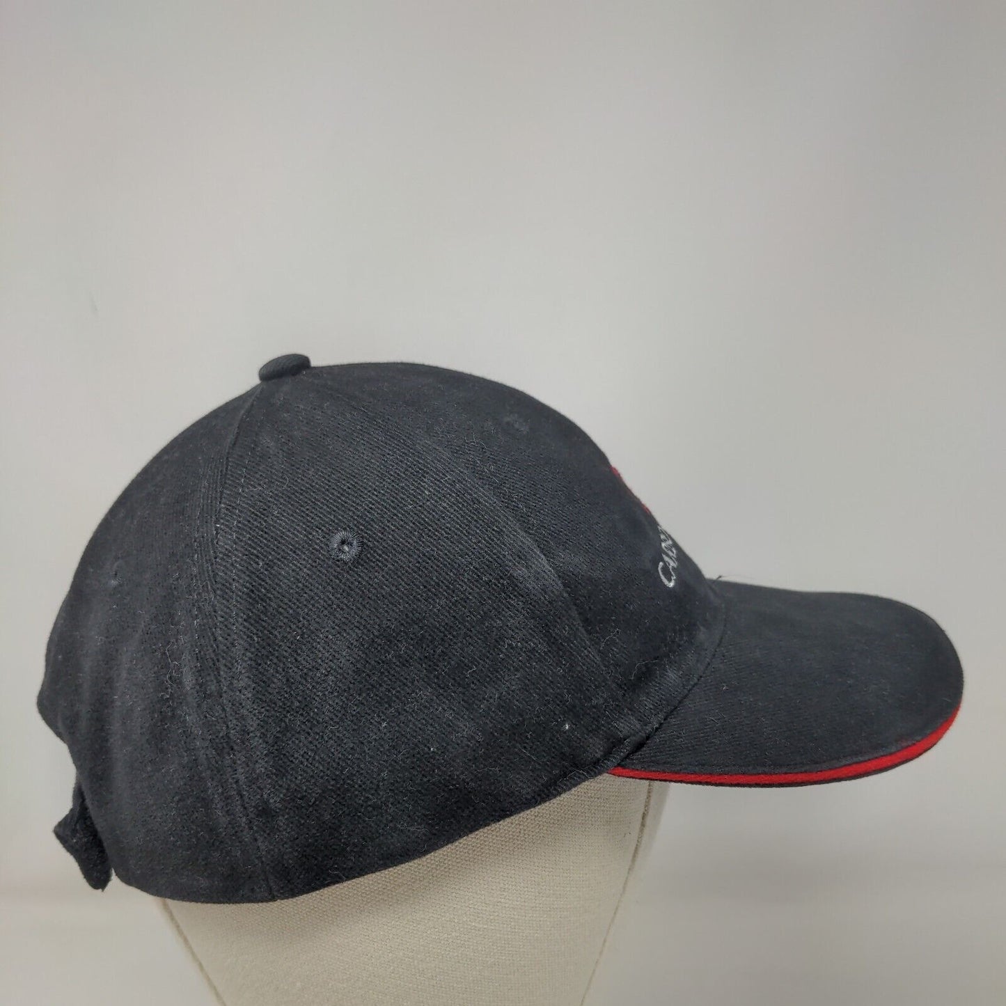 Carborundum Strapback Hat Black One Size Adjustable Embroidered Wompro Cotton