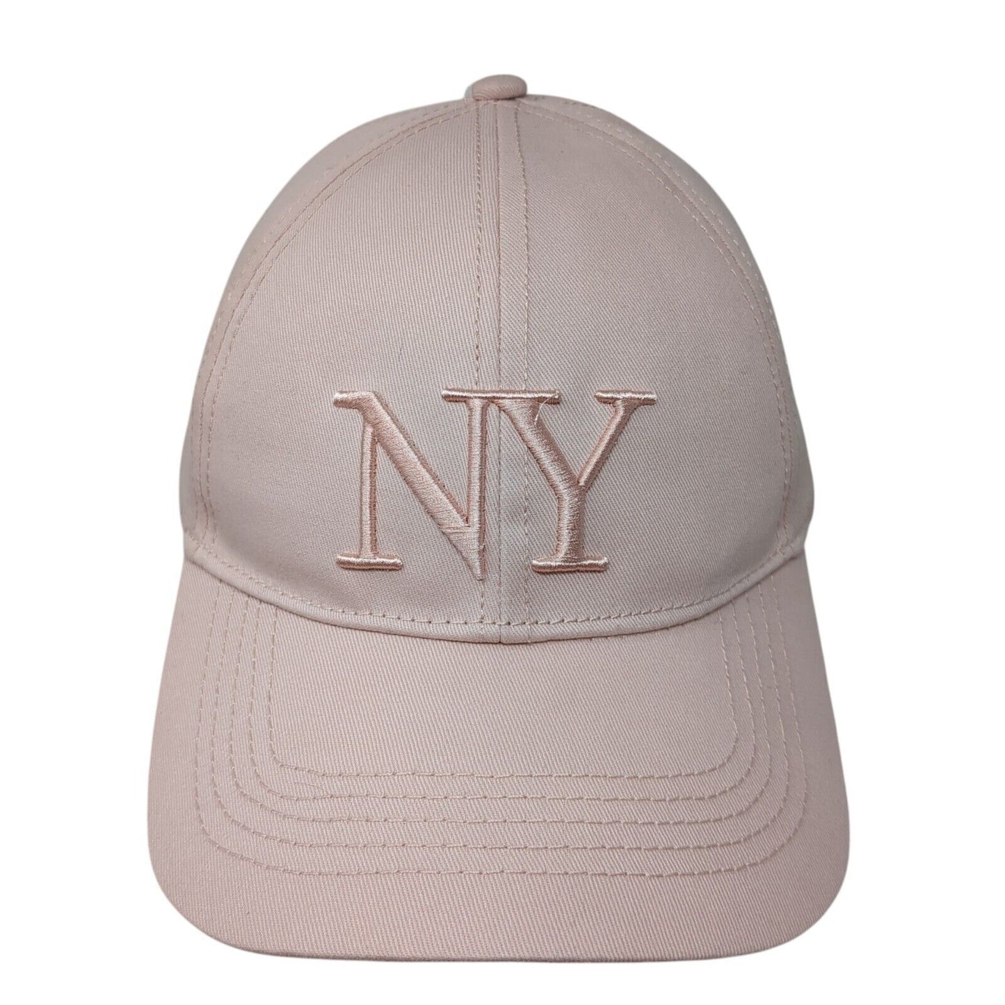 NY Slideback Hat Pink One Size Adjustable Embroidered 6 Panel Divided by H&M