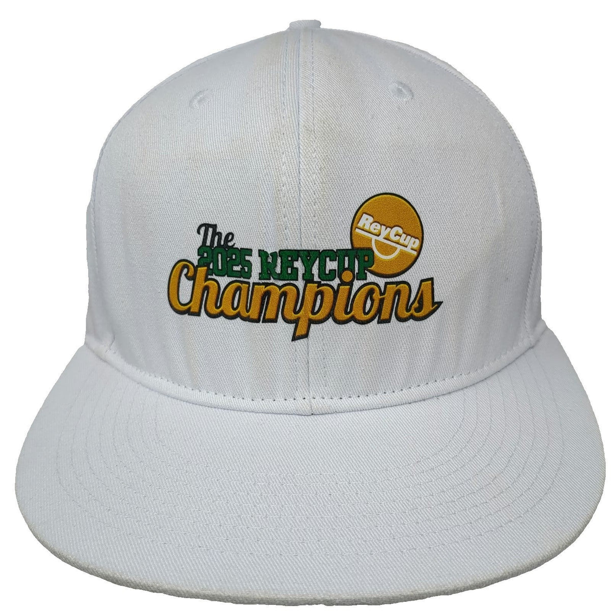 JAKO Snapback White Hat One Size 2025 ReyCup Champions Embroidered Flat Brim