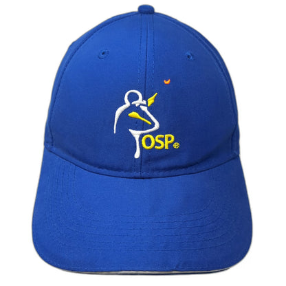 Adams Baseball Cap Blue One Size Embroidered OSP Logo Strapback Hat Mesh Lining