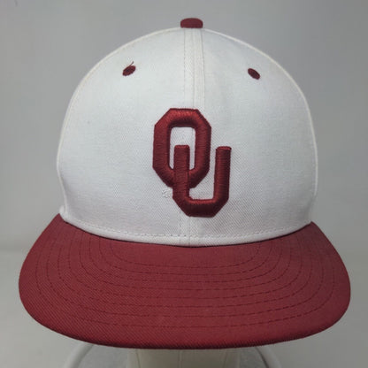 Nike Tru Men's Fitted Hat White 7 Embroidered Oklahoma Sooners Logo Swoosh