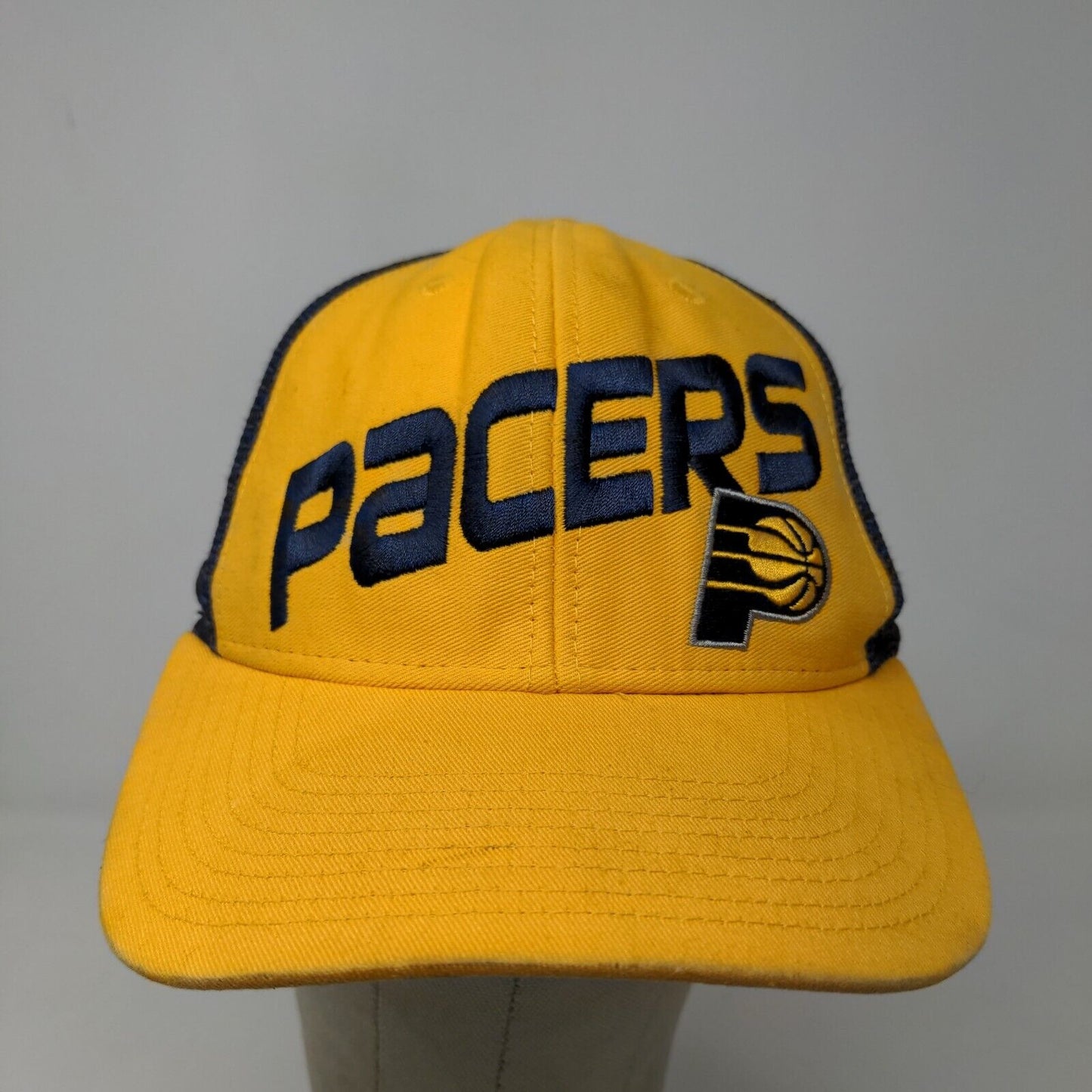 Main Gate Men's Snapback Mesh Back Hat Yellow Blue Indiana Pacers Logo