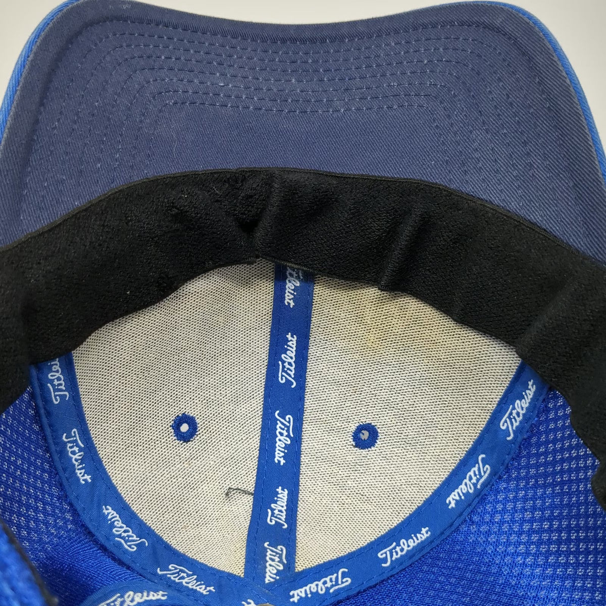 Titleist Baseball Cap Blue XL Pro V1 FootJoy Logo Mesh Back Stretch Fitted Hat