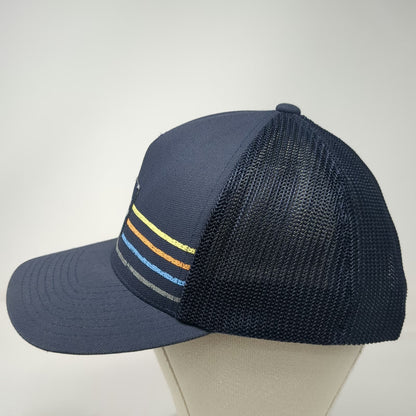 Travis Mathew Trucker Hat Blue One Size Snapback Mesh Horizontal Stripes Golf