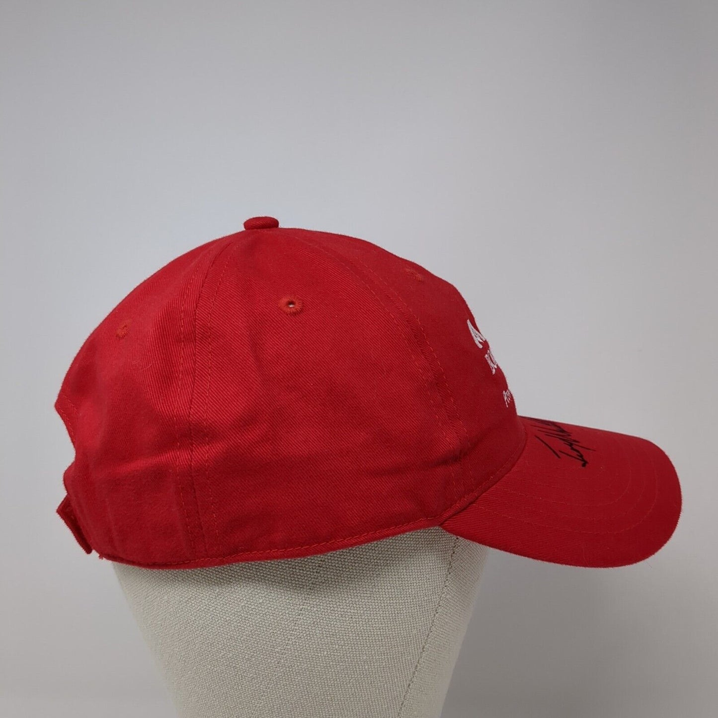 Albertsons Boise Open KRAFT Strapback Hat Red OS Adjustable Authographed Ivory