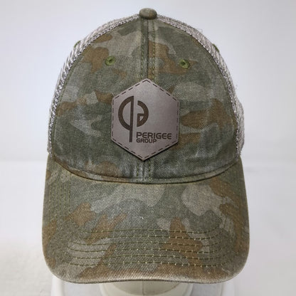 Legacy Trucker Hat Green One Size Camo Mesh Snapback Leather Patch Perigee Group