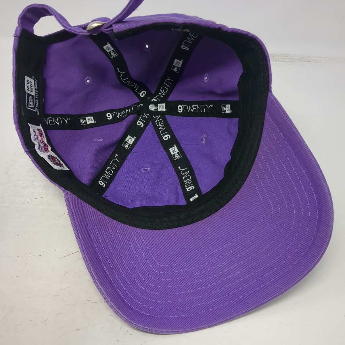 New Era Toronto Raptors NBA Purple Cap One Size HWC 9TWENTY Slideback Hat Retro