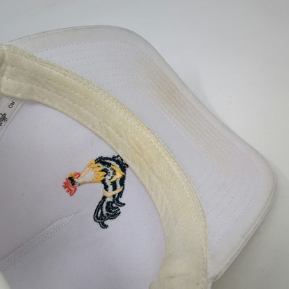 Waggle Trucker Hat White One Size Rooster Embroidered Performance Snapback Golf