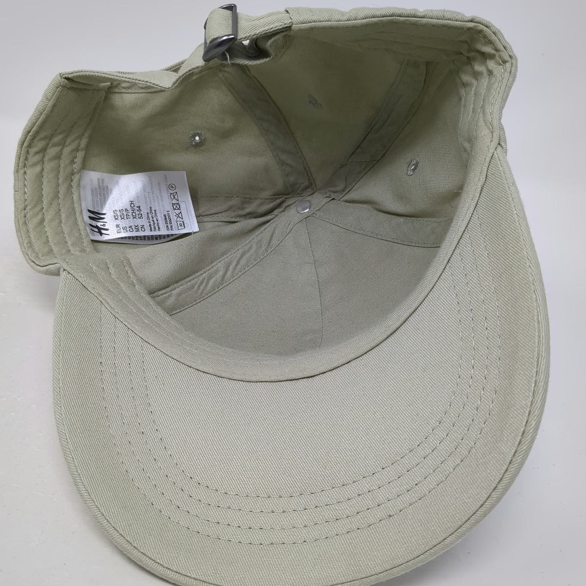 H&M Baseball Cap Green S Adjustable Cotton Plain Solid Blank Strapback Hat