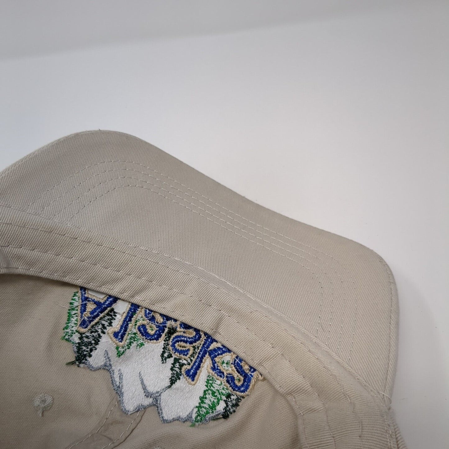 Alaska Strapback Hat Tan One Size Adjustable Embroidered Patriotic 6 Panel
