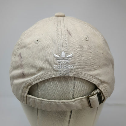 Adidas Baseball Cap Beige One Size Trefoil Embroidered Logo Slideback Hat