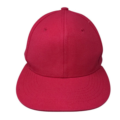 Premium Headwear Snapback Hat Pink One Size Solid 6 Panel Blank