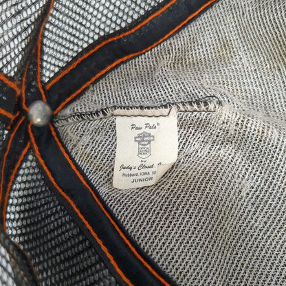 Harley-Davidson Trucker Hat Black Mesh Back Snapback Made in USA Orange Vintage
