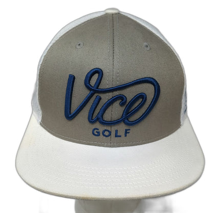 Vice Golf Trucker Hat Gray White Blue One Size Mesh Back Snapback Squad Patch