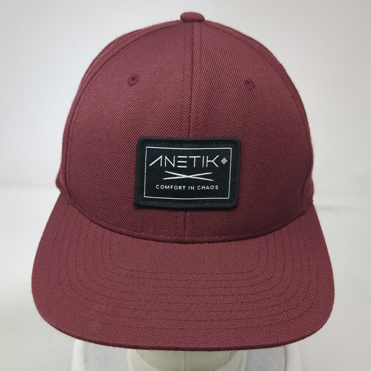 Anetik Snapback Red One Size Hat Wool Blend Green Undervisor Comfort In Chaos
