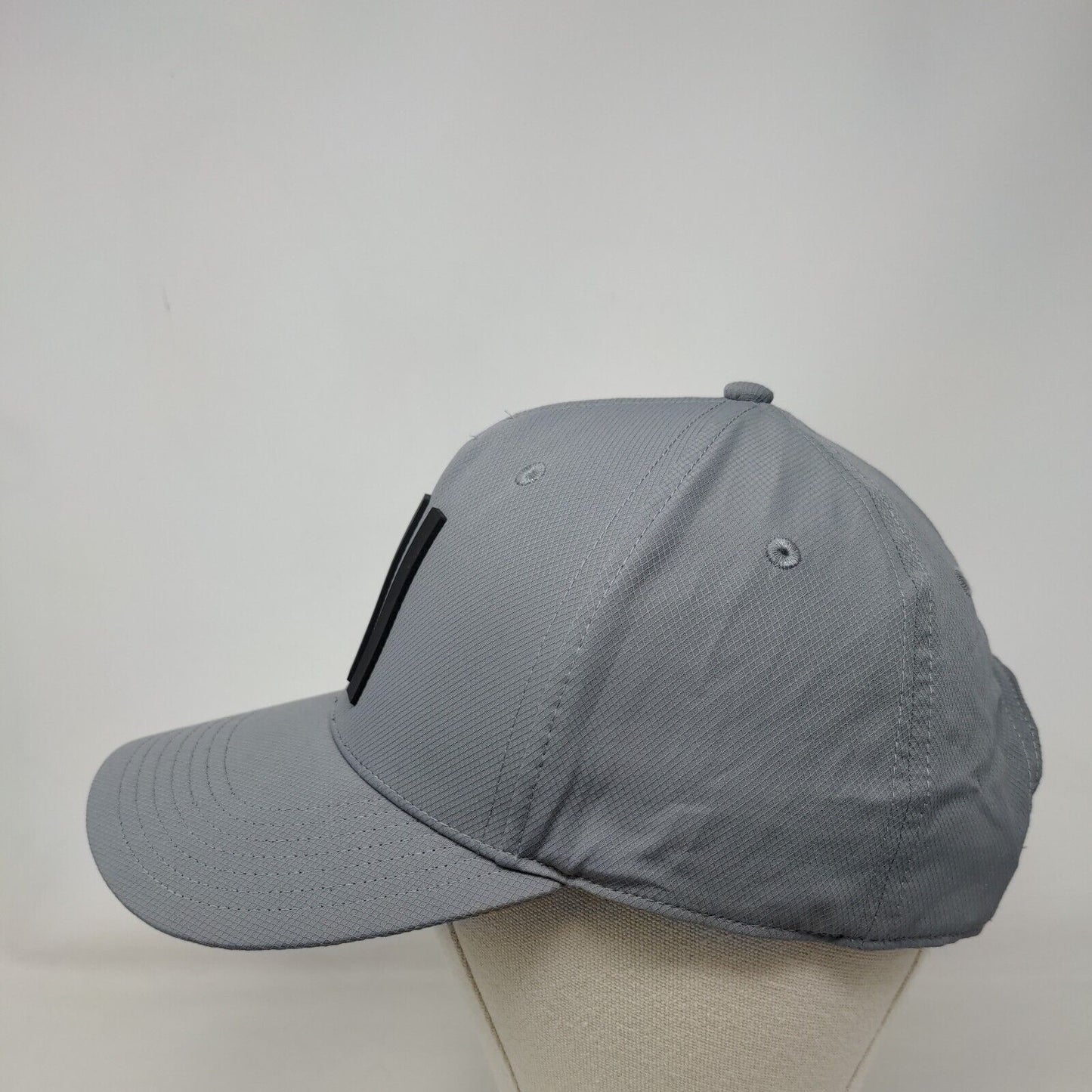 Adidas 3 Stripes Snapback Hat Gray OSFM Adjustable Solid Vent Holes
