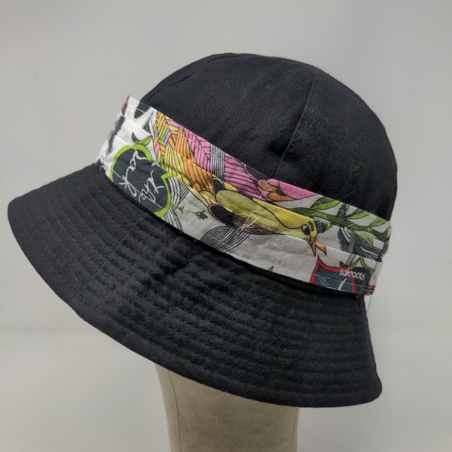 Sakroots Women's Bucket Hat Black Size OSFM 100% Cotton Bird Logo