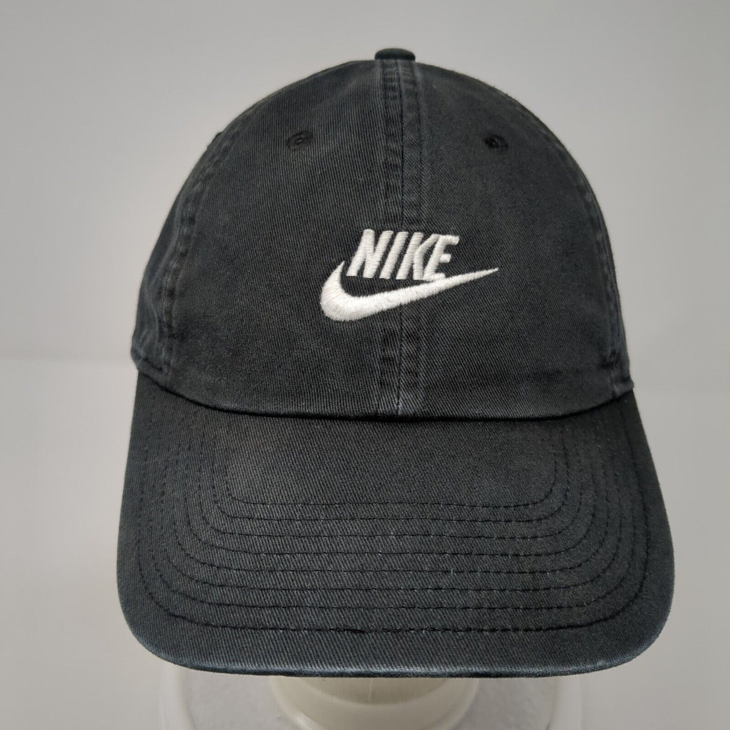 Nike Slideback Baseball Cap Black OS Adjustable Embroidered Heritage86 Cotton