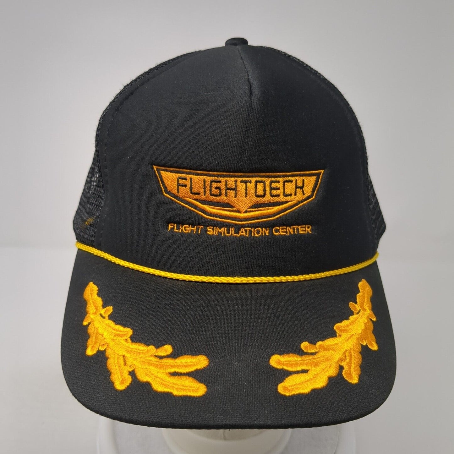 Flight Deck Flight Simulation Center Trucker Hat Black OS Mesh Back Rope Otto