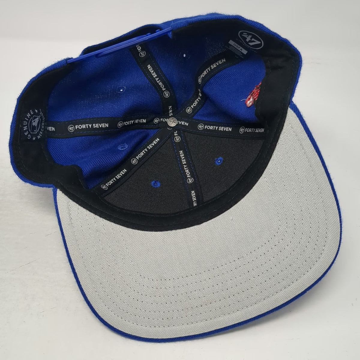 47 Brand Snapback Blue OSFM Dodgers LA MLB Baseball Embroidered Flat Brim Hat