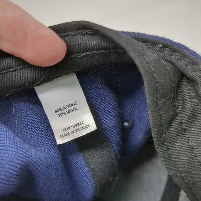 Recaps 5 Panel Blue Black Hat One Size Snapback Skier Mountain Graphic Patch