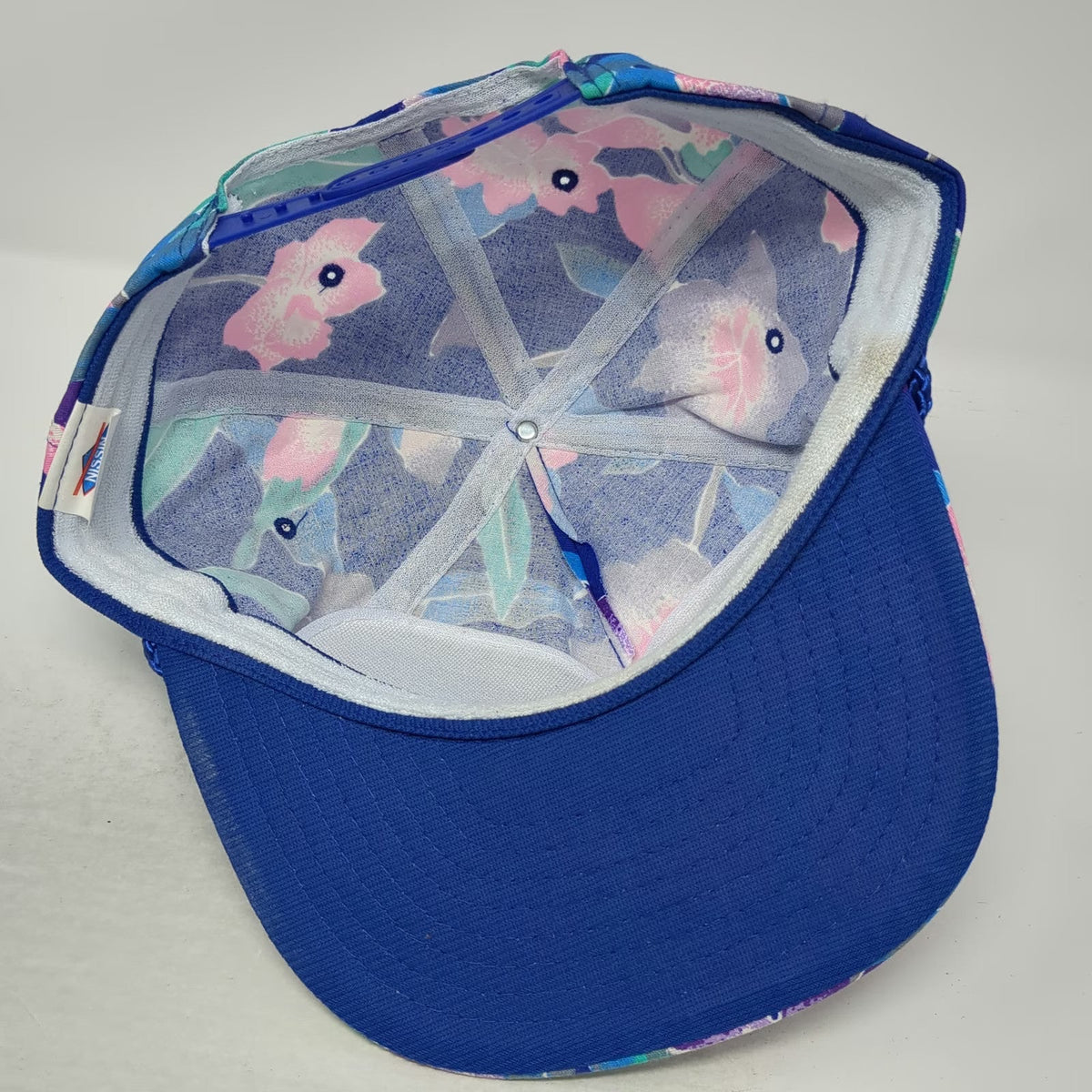 Nissin 5 Panel Blue Floral Albertsons Logo Rope Snapback Hat One Size Grocery