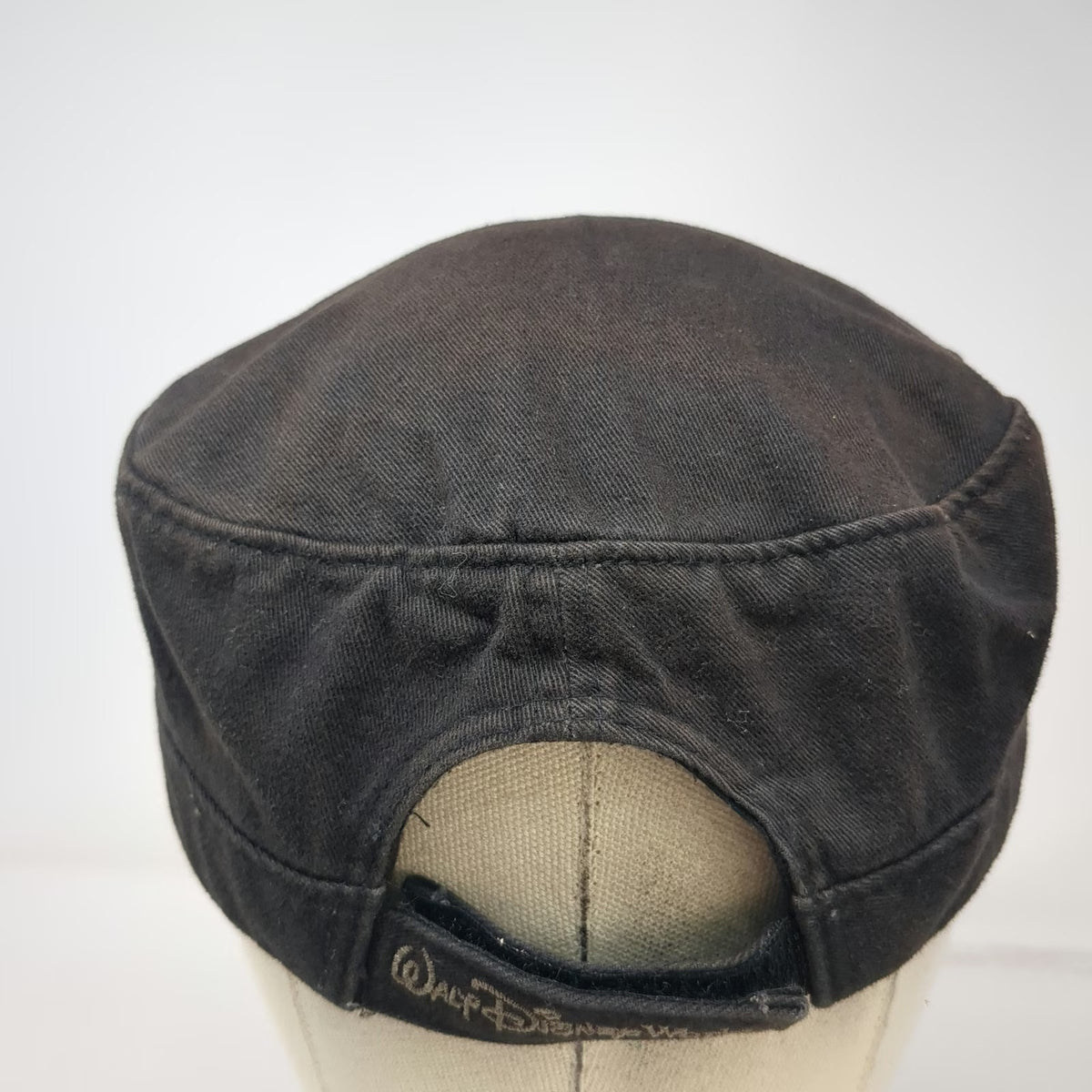 Walt Disney World Army Cap Black One Size Skull Crossbones Patch Cotton Brim Hat