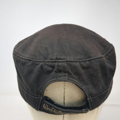 Walt Disney World Army Cap Black One Size Skull Crossbones Patch Cotton Brim Hat