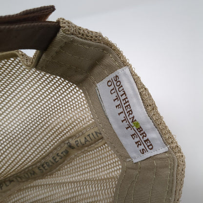 SBO Southern Bred Outfitters Strapback Trucker Hat Brown OS Adjustable Mesh Back