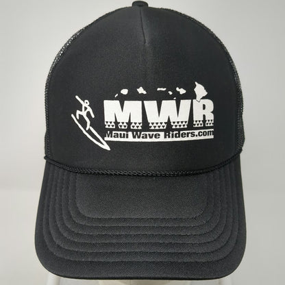 Otto Trucker Hat Black One Size Maui Wave Riders Hawaii Mesh Snapback Surfer
