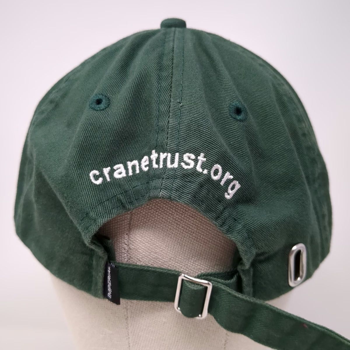 Imperial Baseball Cap Green One Size Crane Trust Embroidered Slideback Hat