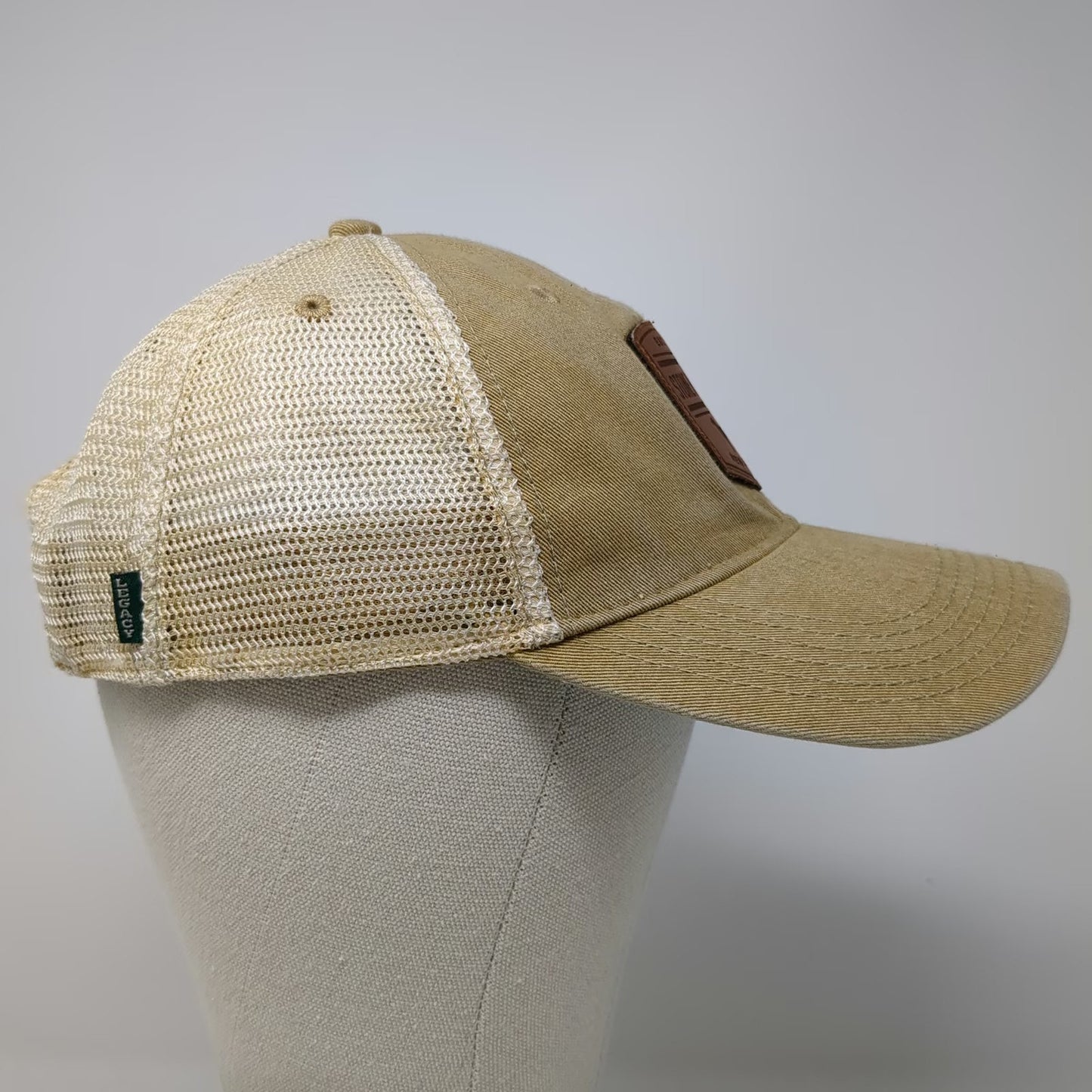 Legacy Trucker Hat Beige One Size Mesh Back Leather Patch Stone Harbor NJ Hat