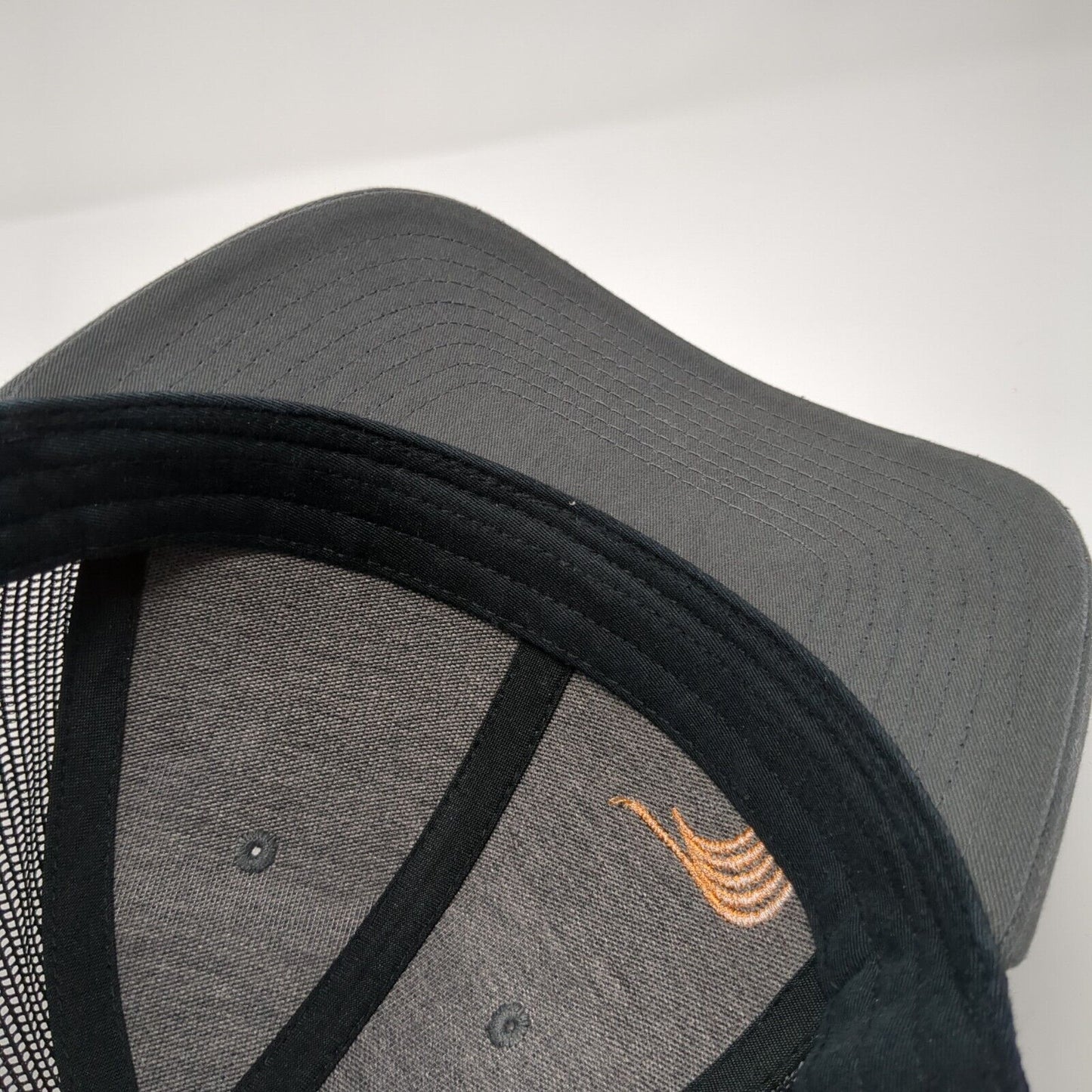 Encore Wire Logo Snapback Mesh Back Trucker Hat Gray M/L Adjustable